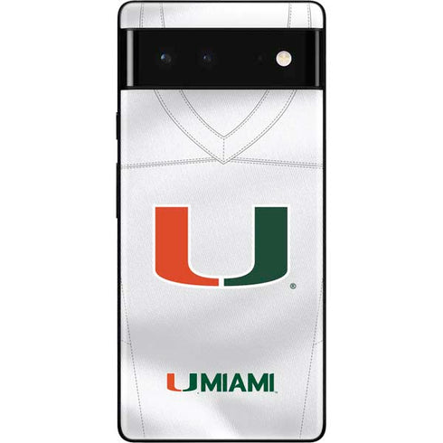 University of Miami White Jersey Google Pixel 6 Skin
